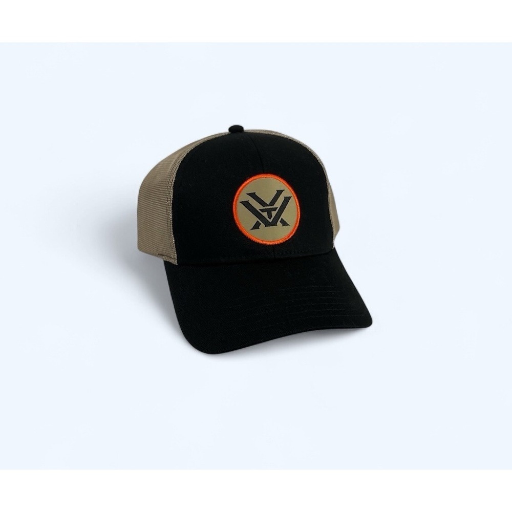 VORTEX Snapback Trucker Hat BLACK One Size Adjustable Mesh Back 6 Panel NEW